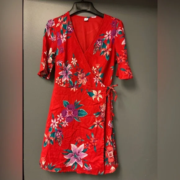 strapless open back dress Through It All Red Floral Babydoll Dress  Shop the Mint